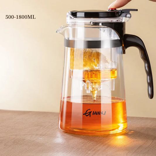 Teapot With Infuser Thickened Glass Heated Resistant Tea Coffee Maker